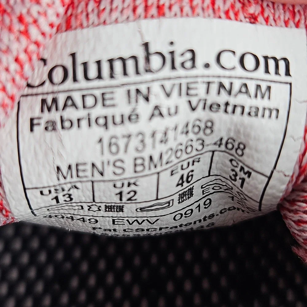 Columbia PFG Bahama Vent Loco II Mens 13 Navy Red Boat Shoes BM2663-468